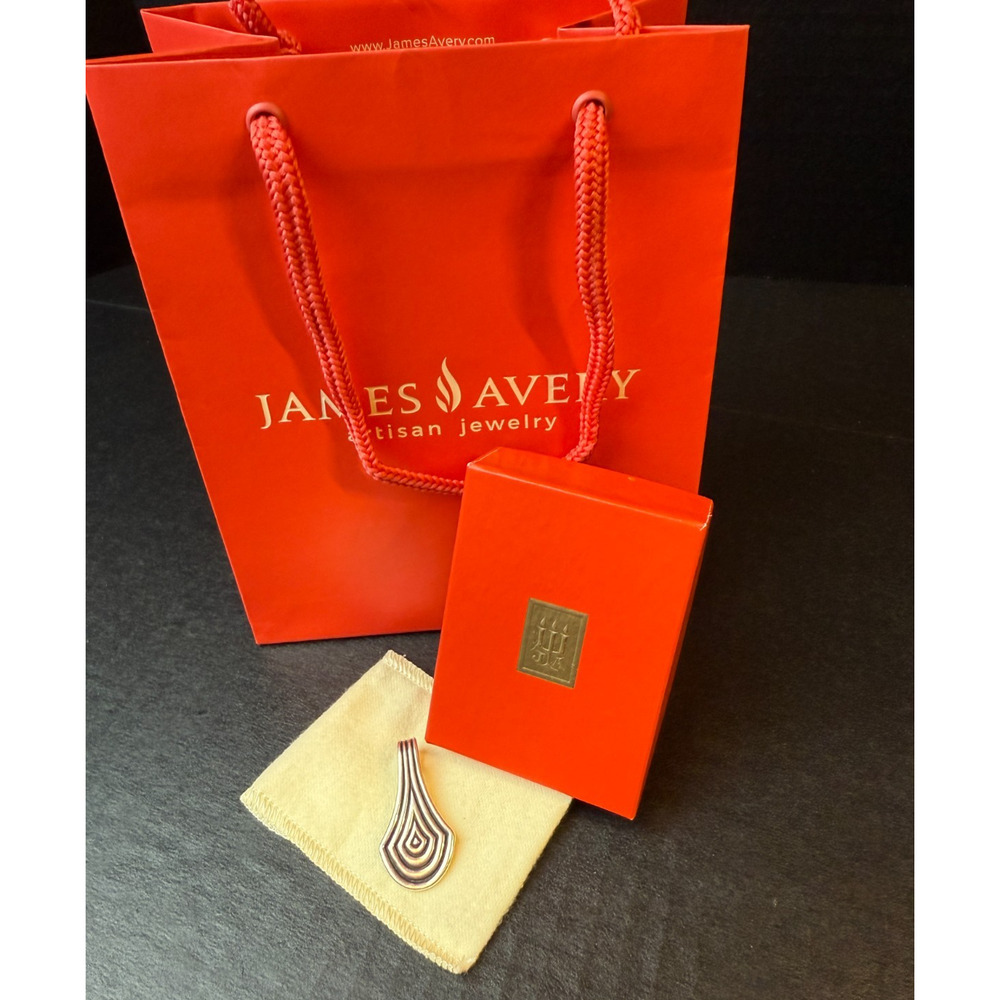 James Avery Concentric Teardrop Pendant Sterling … - image 2